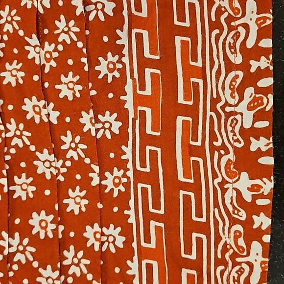 💕NATALIE MARTIN💕 Long Sleeve Tassel Top ~ Rust Floral Print Large - Picture 10 of 12